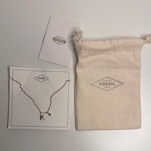 Fossil Gold Letter K Necklace
